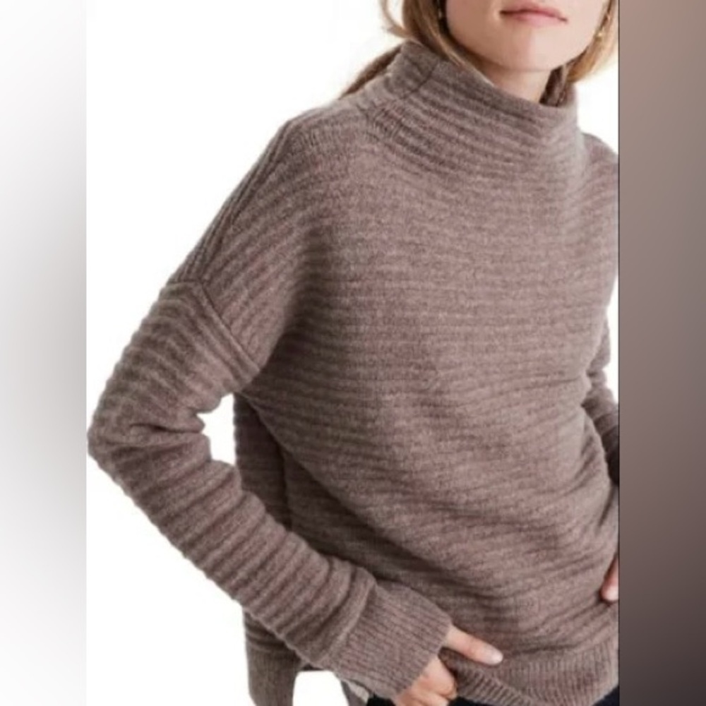 Madewell Belmont Mockneck Sweater in Heather Root